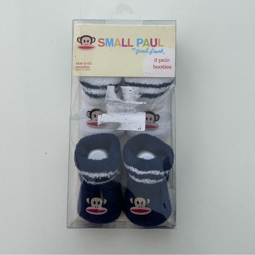 Vintage Y2k Small Paul By Paul Frank 2 Pair Booties Embroidered Brand New In Box
